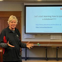 Linda discusses learning about queries in database design